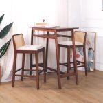 MAVIN 29Inch 2 Seater Wooden Bar Set-Medium Brown - Image 2