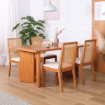 MAVIN 4 Seater Dining Set-Light Walnut