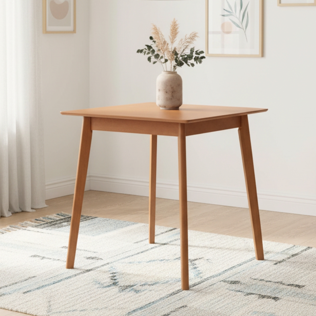 MAXICO BAR TABLE-1 MAXICO 90x90cm Bar Table-Light Walnut - Image 1