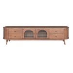 MAKARE 200cm Fluted Wooden TV Cabinet-Walnut - Image 4