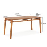 MEKO 160cm Dining Table-Light Walnut - Image 3