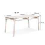 MEKO 160cm Dining Table-Cream White - Image 5