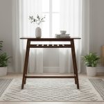MORRIS 107cm Wooden Bar Table-Medium Brown - Image 4