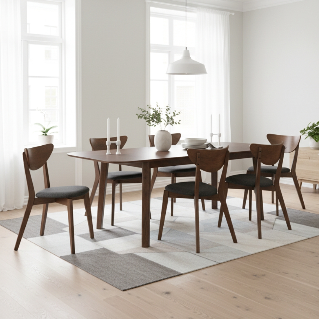 NAIDA 6S COCOA-1 NAIDA 6 Seater Extension Dining Set-Cocoa - Image 1