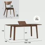 NAIDA 6 Seater Extension Dining Set-Cocoa - Image 4