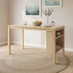 PRISCA 150cm Solid Wood Bar Table-Natural