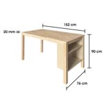 PRISCA 150cm Solid Wood Bar Table-Natural - Image 3