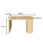 RAHAB 150cm Solid Wood Bar Table-Natural - Image 3