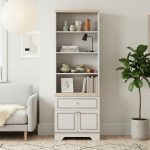 REGENT Display Cabinet - Oak+Ivory