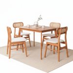 RITA 4 Seater Dining Set-Light Walnut - Image 4