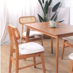 RITA 4 Seater Dining Set-Light Walnut - Image 6
