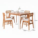 RITA 4 Seater Dining Set-Light Walnut - Image 5