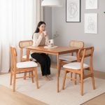 RITA 4 Seater Dining Set-Light Walnut