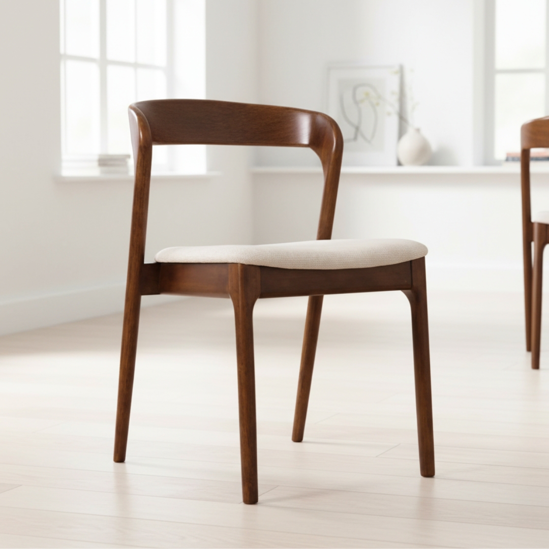 ROBY CHAIR-4 ROBY Wooden Dining Chair-Medium Brown - Image 1