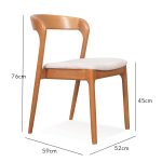 ROBY Wooden Dining Chair-Light Walnut - Image 5