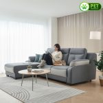 ROMANA L Shaped Pet Friendly Sofa-Grey - Image 2