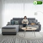 ROMANA L Shaped Pet Friendly Sofa-Grey