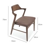 SOLEN Wooden Dining Chair-Medium Brown - Image 5