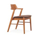 SOLEN Wooden Dining Chair-Light Walnut - Image 7