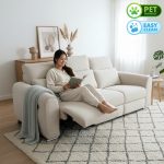 SONNY 3 Seater Pet Friendly Recliner Sofa-Beige