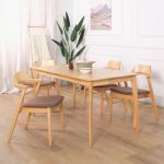 SOLEN 4 Seater Dining Set-Beech - Image 4