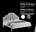 AMELIE Queen & King Size Bed Frame-White+Grey - Image 4
