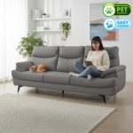 TESSA 2+3 Pet Friendly PU Sofa Set-Grey - Image 3