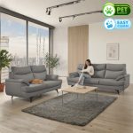 TESSA 2+3 Pet Friendly PU Sofa Set-Grey