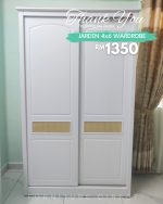 JARDIN 4x6 French Style Sliding Door Wardrobe-White - Image 5