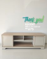 REGENT 180cm Sliding Door TV Cabinet-Oak+Grey - Image 8