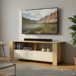 VICKY 120cm TV Cabinet-Oak+Ivory - Image 2