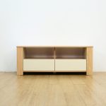 VICKY 120cm TV Cabinet-Oak+Ivory - Image 9