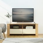 VICKY 120cm TV Cabinet-Oak+Ivory
