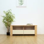 VICKY 120cm TV Cabinet-Oak+Ivory - Image 3