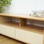 VICKY 120cm TV Cabinet-Oak+Ivory - Image 5