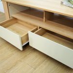 VICKY 120cm TV Cabinet-Oak+Ivory - Image 4