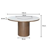WINSOME D135cm Round Table-Walnut - Image 3