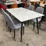 ZINOVIA Sintered Stone 4 Seater Dining Set-White - Image 2