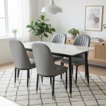 ZINOVIA Sintered Stone 4 Seater Dining Set-White