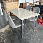 ZINOVIA Sintered Stone 4 Seater Dining Set-White - Image 3