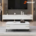 [Package] DREW 200cm 2 In 1 Living Set-White