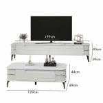 [Package] DREW 200cm 2 In 1 Living Set-White - Image 5