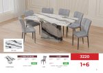 DARLYN Artificial Marble 6 Seater Dining Set - Image 3