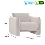 HOGEN 1 Seater Sofa-Mist Grey - Image 11