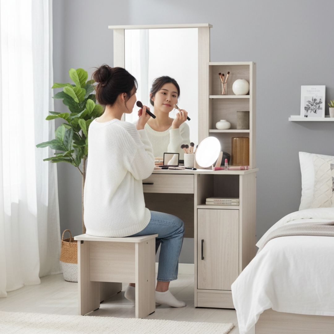 353023 DUBLIN-2 DUBLIN Dressing Table Set-Light Oak - Image 1