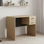 FAYE 90cm 2 Drawers Study Desk With Key Lock-Beech - Image 2