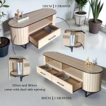 STASIA 180cm TV Cabinet-Oak - Image 4