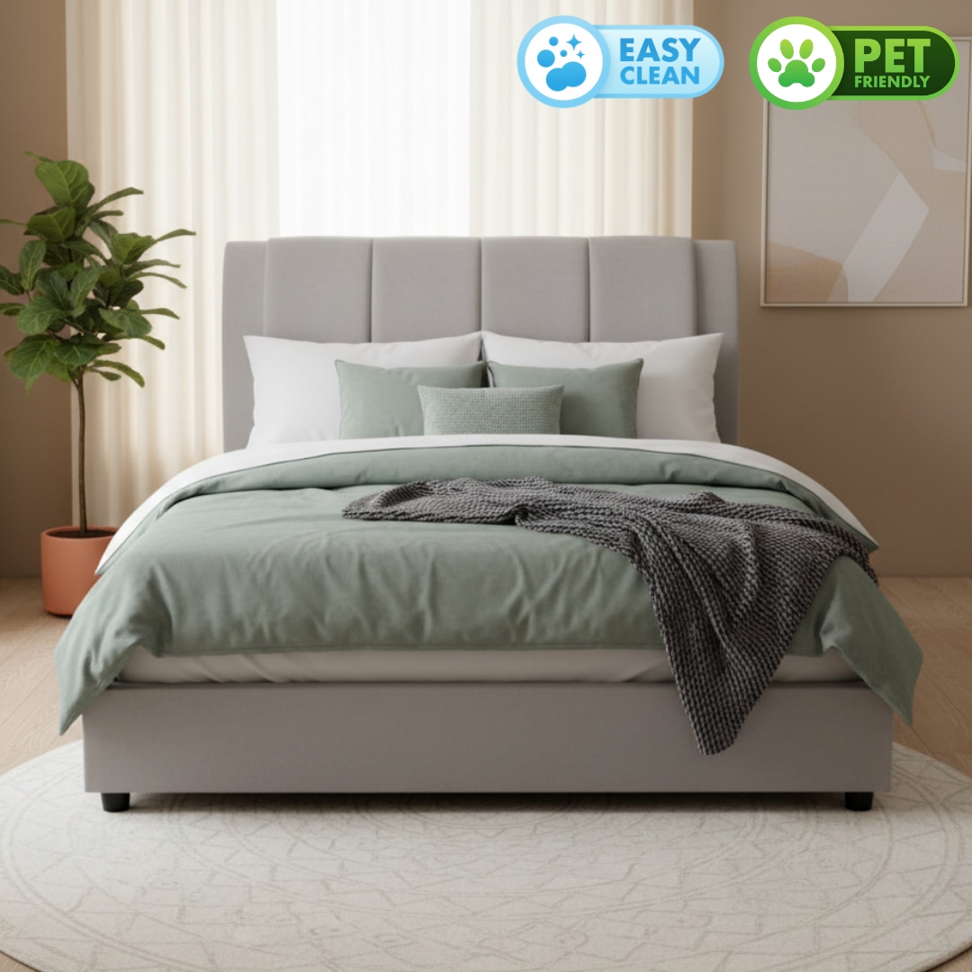 9018 MOMBI Q-main MOMBI Pet Friendly Divan Bed Base-Grey - Image 1