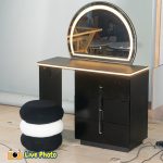 AIDAN Expandable Dressing Table Set-Black - Image 2