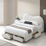 ALUNA Queen & King Cloud Shaped 4 Drawers Storage Bed-Beige - Image 2